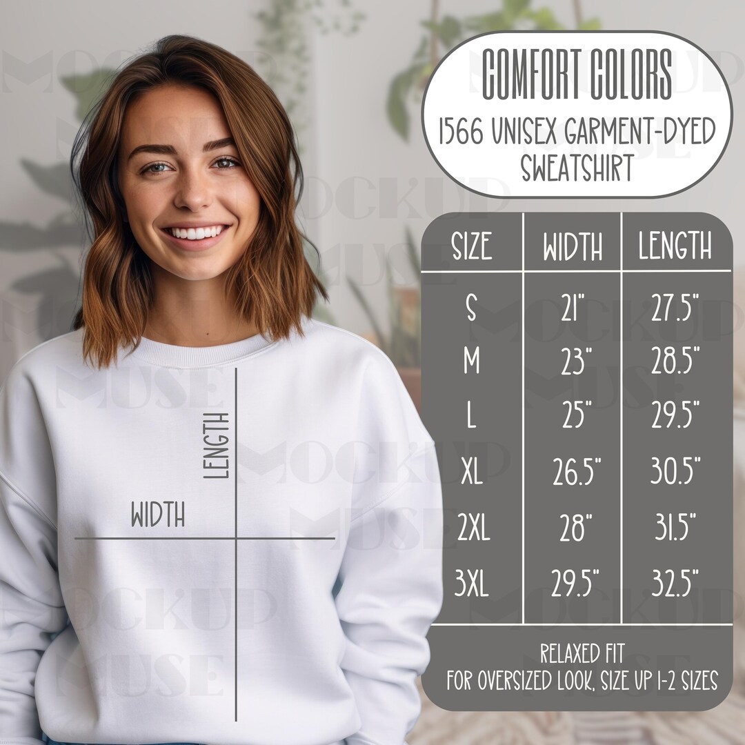 Comfort Colors 1566 Size Chart Comfort Colors Size Chart Crewneck Size