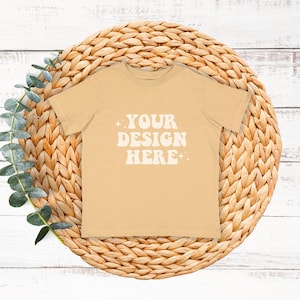 Latte Rabbit Skins 3321 Mockup Toddler Fine Jersey TShirt Mockup 3321 Mockup Bundle Rabbit Skins Mock up Boho Flatlay Mockups Baby Tee Mock