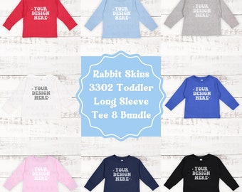 Rabbit Skins 3302 Toddler Long Sleeve Tee Mockup Bundle, 3302 Mockups Bundle, Rabbit Skins Mock up Bundle, Boho Baby Mockups, Toddler Shirts
