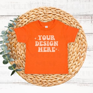 Orange Rabbit Skins 3322 Infant Fine Jersey Tee Mockup 3322 Mockup Rabbit Skins Boho Flatlay Mockup Infant Shirt Mockup Bundle Baby TShirt