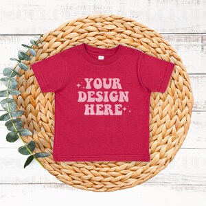 Garnet Rabbit Skins 3322 Infant Fine Jersey Tee Mockup 3322 Mockup Rabbit Skins Boho Flatlay Mockups Infant Shirt Mockup Bundle Baby TShirt