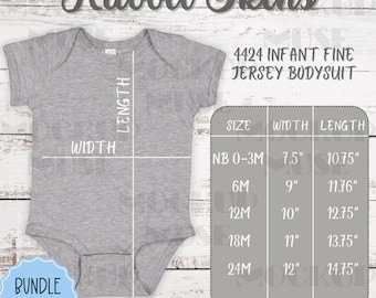 Rabbit Skins 4424 Size Chart Bundle Infant Bodysuit Sizing Guide Rabbit Skins Bodysuit Baby Size Chart Rabbit Skins Mockup Baby Size Chart