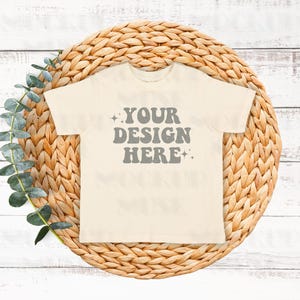 Natural Rabbit Skins 3321 Mockup Toddler Fine Jersey TShirt Mockup 3321 Mockup Bundle Rabbit Skins Mock up Boho Flatlay Baby Mockups
