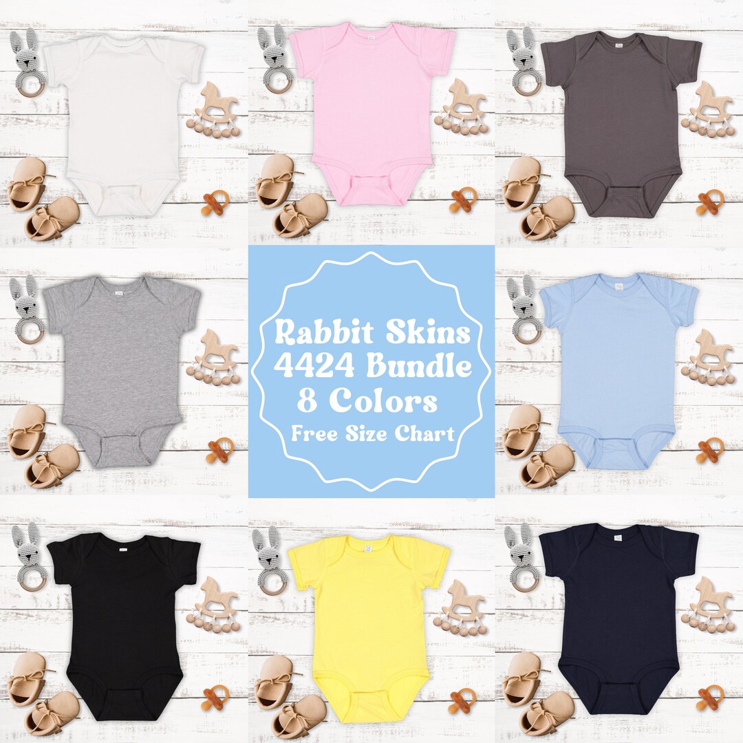 Rabbit Skins 4424 Infant Fine Jersey Bodysuit Mockup Bundle, 4424
