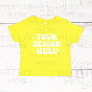 Yellow Rabbit Skins 3301 Mockup Toddler Jersey Cotton Tee Mockup 3321 Mockup Bundle Rabbit Skins Mock up Boho Flatlay Mockups Baby Shirt