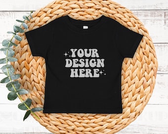 Schwarze Kaninchen Felle 3321 Mockup Kleinkind Fein Jersey T-Shirt Mockup 3321 Mockup Bundle Kaninchen Felle Mock up Boho Baby Mockups Schwarz Kleinkind Shirt