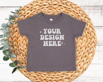 Anthrazit Kaninchenfelle 3321 Mockup Kleinkind Fein Jersey TShirt Mockup 3321 Mockup Bundle Kaninchenfelle Mock up Boho Flatlay Mockups Baby T-Shirt