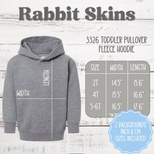 Tabla de tallas de Rabbit Skins 3326 Guía de tallas de sudadera con capucha para niños pequeños Guía de tallas de maqueta de sudadera con capucha para niños pequeños Rabbit Skins 3326 Maquetas planas Maqueta de suéter