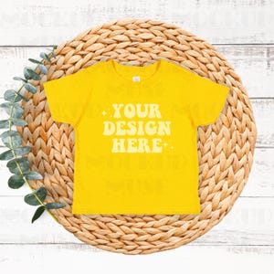 Gold Rabbit Skins 3322 Infant Fine Jersey Tee Mockup 3322 Mockups Rabbit Skins Boho Flatlay Mockups Infant Shirt Mockup Bundle Baby Tee Mock