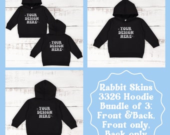 Black Rabbit Skins 3326 Mockup Bundle Toddler Hoodie Mockup Kids Hoodie Mockup Rabbit Skins Mock up Bundle Toddler Mockup Fleece Hoodie Mock