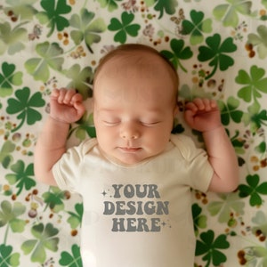 St Patricks Baby Bodysuit Mockup Natural Rabbit Skins Bodysuit Mockup Infant Mockup Natural Bodysuit Baby Shirt Mockup Bundle Boho Baby Mock