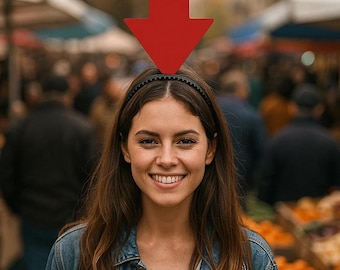 Red Arrow Locator Headband – Funny Gift for Girlfriend at Festivals or Crowds