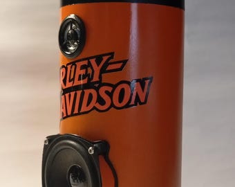 Recycled Fire Extinguisher Bluetooth Speaker: Harley Davidson Motorcycle Boombox