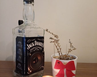 Portable Wireless Bluetooth Speaker; “JACK DANIEL'S BOOMBOX”, from empty recycled objects on handicraft