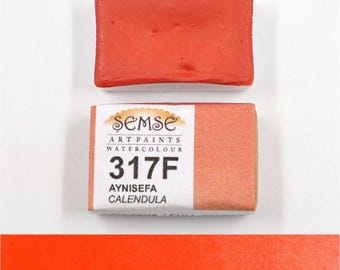 Semse Calendula Watercolor Paint: Handmade Full Pan (4ml)