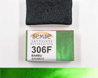 Handmade Bamboo Watercolor Paint: Semse 306F Full Pan