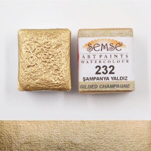 Handmade Gilded Champagne Watercolor Paint: Semse Art 232