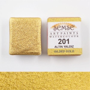 Semse Handmade Gilded Gold Watercolor Paint: Artist Grade (2ml)