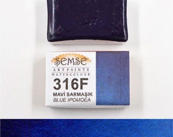 Semse Handmade Blue Ipomoea Watercolor Paint - Full Pan 4ml