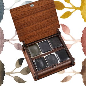 LIMITED EDITION - Handmade Anatolian Endemic Watercolor Paint Set of 6 Colors, TBS30 | Buckthorn, Indigo, Madder, Walnut, Alkanet, Vitex