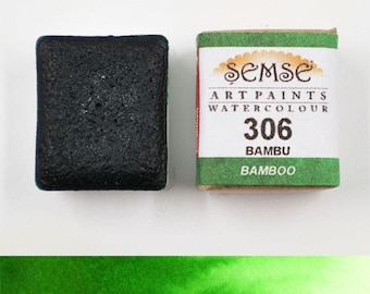 Semse Handmade Bamboo Watercolor Paint: Rich Pigment, 2ml 1/2 Pan