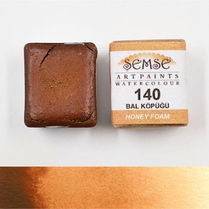 Semse Handmade 140 Honey Foam Handmade Watercolor Paint 1/2 Pan 2ml | For Professional, Academic and Amateur Use | A Perfect Artist Gift