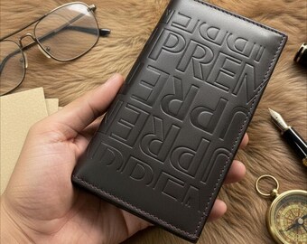 Leather Long Wallet Pattern – DIY Bifold Clutch (PDF Template) Valentine day, Gift for him