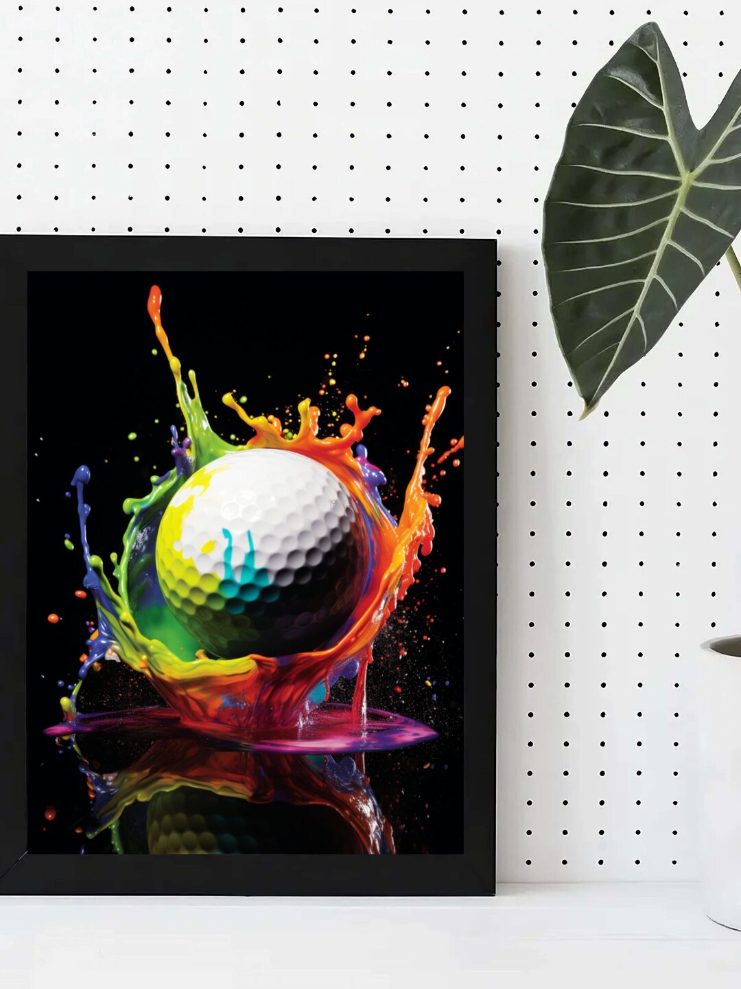 Golf Ball Paint Splash Digital Print Golf Art With Paint Etsy