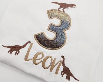 Birthday shirt with dinosaur number/ Dinosaur shirt with name and number/ Dinosaur number 12345678/