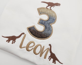 Birthday shirt with dinosaur number/ dino shirt with name and number/ dino number 12345678/