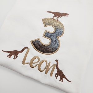 Birthday shirt with dinosaur number/ dino shirt with name and number/ dino number 12345678/