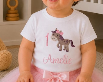 1st Birthday Shirt Horse / First Birthday / Outfit for Birthdays 1-9 / Gift Idea for Girls for 2nd, 3rd, 4th, 5th, 6th, 7th, 8th, 9th Birthdays