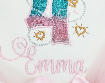 1st Birthday Shirt for Girls, Birthday Shirt with Number and Crown, Birthday 1 2 3 4 5 6 7 8 9, 2nd Birthday Shirt, 3rd Birthday Shirt