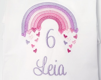 Birthday Shirt for Girls, Rainbow Purple Birthday Shirt, Birthday 1 2 3 4 5 6 7 8 9 Birthday Shirt 2 Birthday Shirt 3