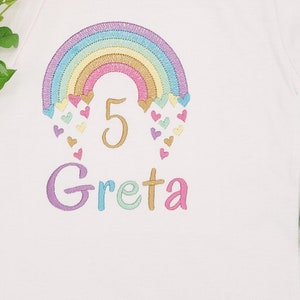 1 Geburtstag Shirt Mädchen, Geburtstagsshirt Regenbogen, Geburtstag 1 2 3 4 5 6 7 8 9 Geburtstagsshirt 2 Geburtstagsshirt 3 Bild 4