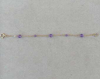 Lavender Haze Crystal Bracelet in 14k Gold Filled, Handmade Lavender Crystal Bracelet