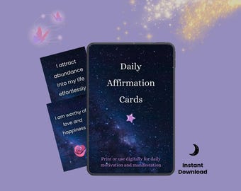 Daily Affirmation Cards | 25 Printable Cards for Manifestation, Self-Love & Law of Attraction