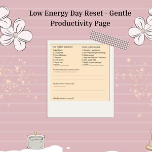 Low Energy Day Reset PDF | Mental Health, Burnout Recovery Digital Download