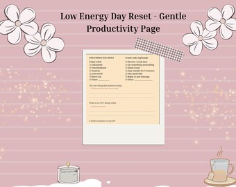 Low Energy Day Reset PDF | Mental Health, Burnout Recovery Digital Download