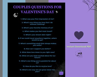 Valentine's Day Couples Activity | Gothic Style Printable