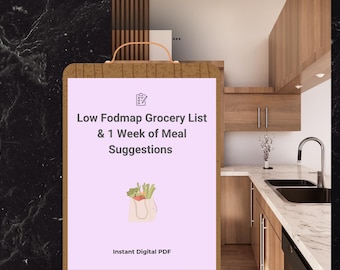Low Fodmap 7 Day Meal Plan & Grocery List - Digital Download