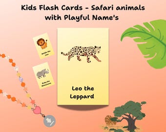 Safari Animal Flash Cards - Printable Learning Cards for Kids