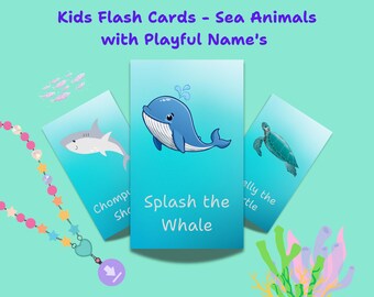 Sea Animals Flash Cards for Kids - Printable Download