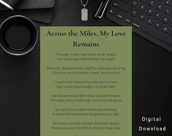 Military Love Poem for Valentine's Day for Him or Her | Printable Poetry Wall Art