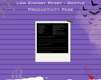 Self-Care PDF | Low Energy Reset | Dark Gothic Design
