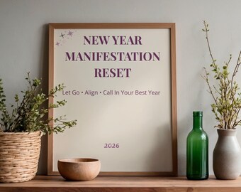 New Year Manifestation Journal | Set Goals & Reset | Digital Download