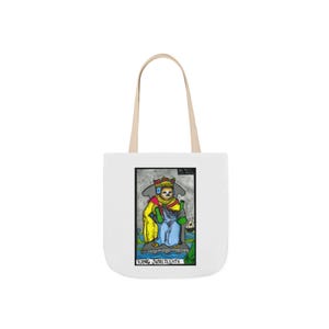 Tarot Tote in King of Bongs - King of Cups, Colorful Canvas Tote Bag, Eco-Friendly Shopping Bag, Juneteenth Tote, Gift for Art Lovers