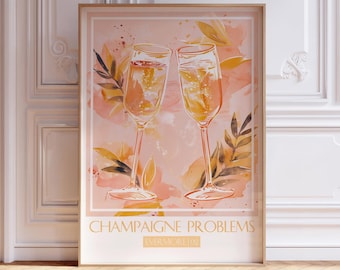 Champagne Problems Song Poster Watercolor Wall Art Subtle Song Print Watercolor Painting Soft Pastel Tones Gift For Music Fans