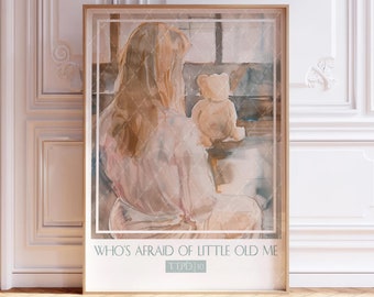Who's Afraid of Little Old Me Song Poster Watercolor Wall Art Subtle Song Print Watercolor Painting Gift For Song Fans