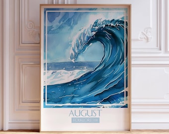 August Song Poster Watercolor Wall Art Subtle Song Print Watercolor Painting Soft Pastel Tones Gift For Music Fans